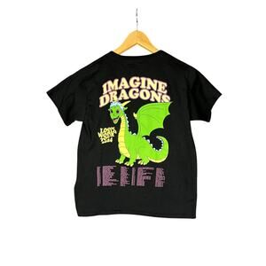 Kid's Imagine Dragons Loom World Tour 2024 Black Tour Merch T-Shirt - Youth L